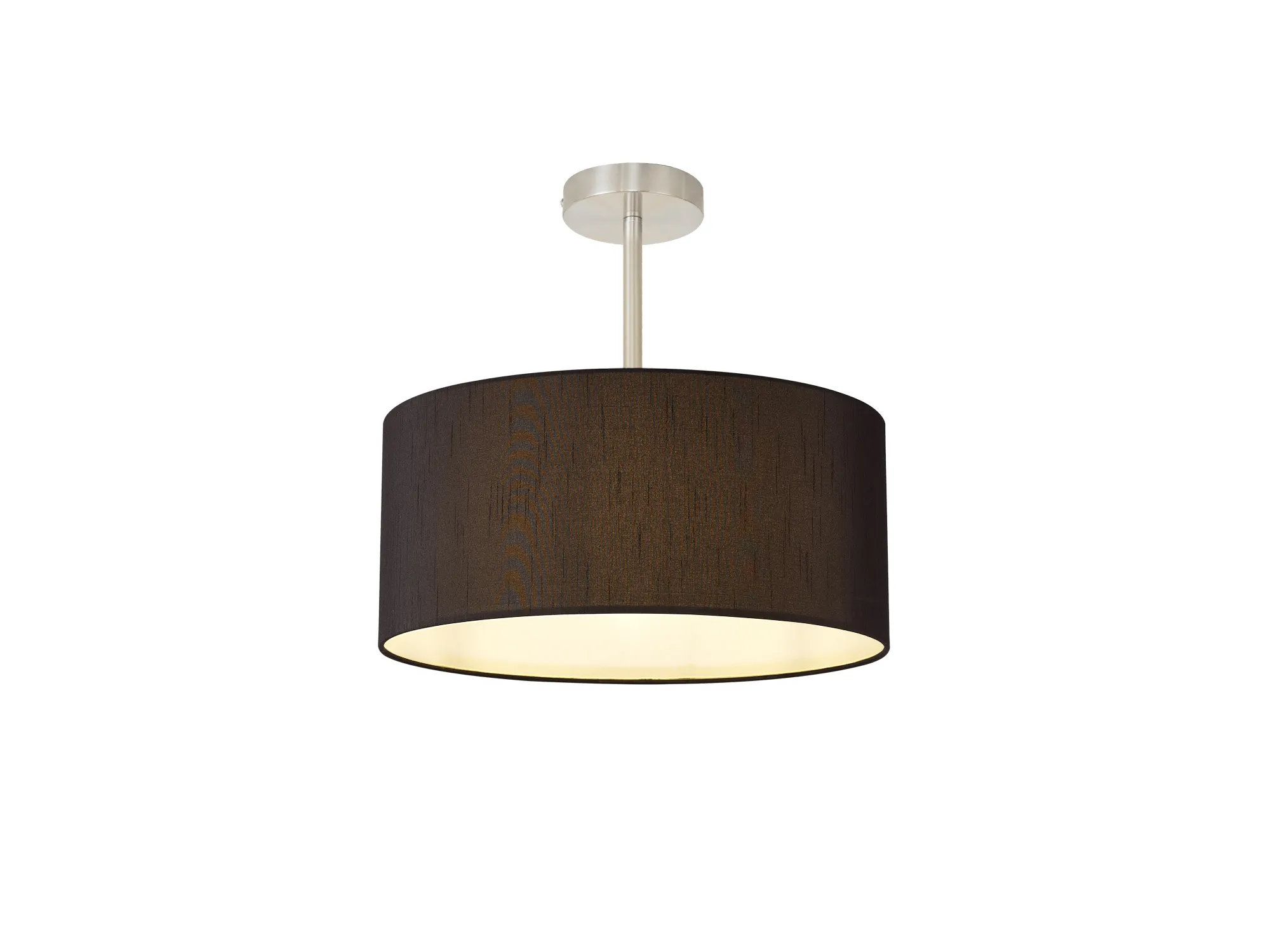 DK0253  Baymont 40cm Semi Flush 1 Light Satin Nickel, Black